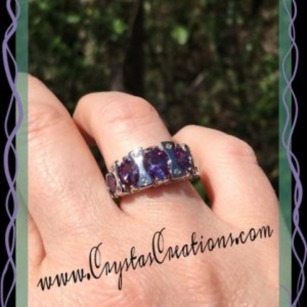 Decadent Women’s CZ Ring in Purple SP